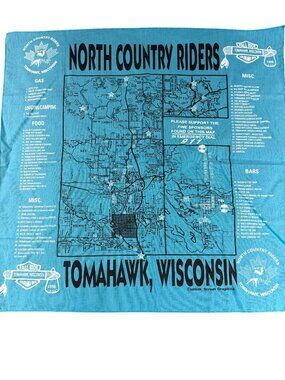 North Country Riders Fall Ride 1996 Tomahawk Wisconsin Blue Bandana (SKU: 327MI)